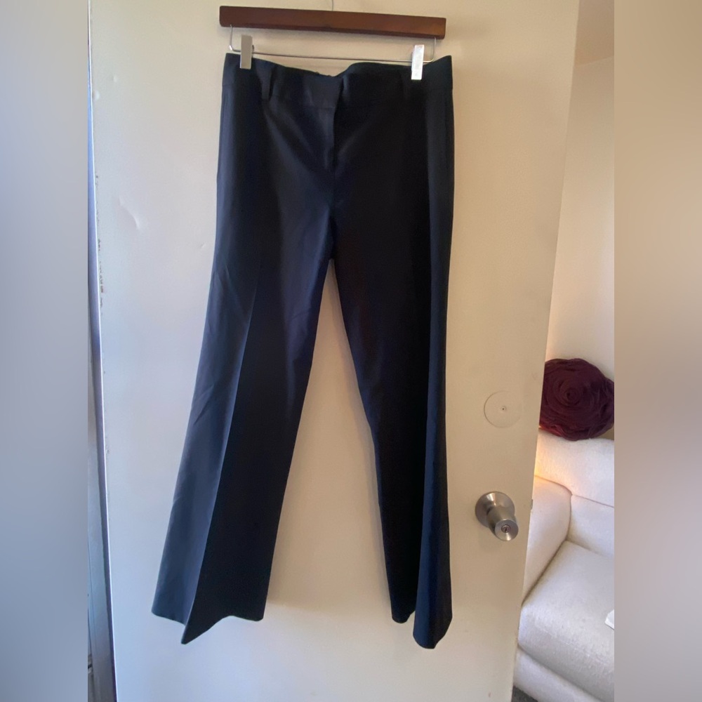 J.Crew City Fit Pants Flare Boot Cut Wide Size 4 Wool Lined Black Trousers NWOT